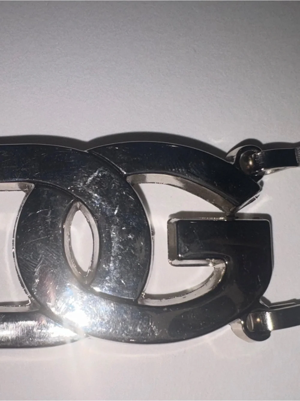 Silver Interlocking DG Logo Belt Buckle - Women